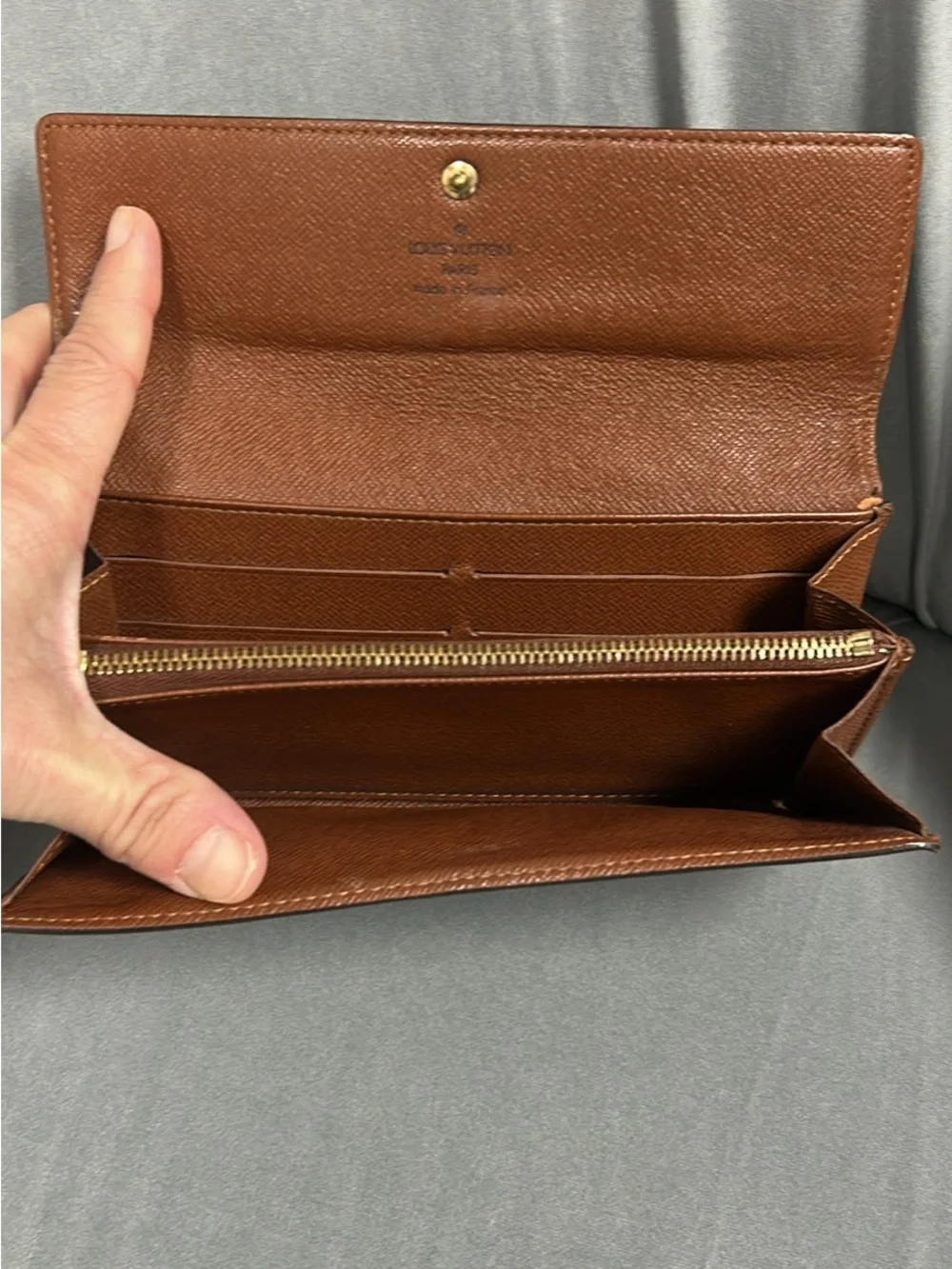 Louis Vuitton Monogram Snap Continental Wallet in Brown and Gold
